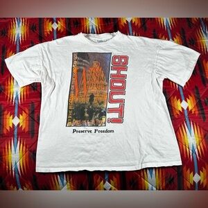 Vintage 90's Shout Preserve Freedom Jesus Shirt Acts Washington DC White Size XL